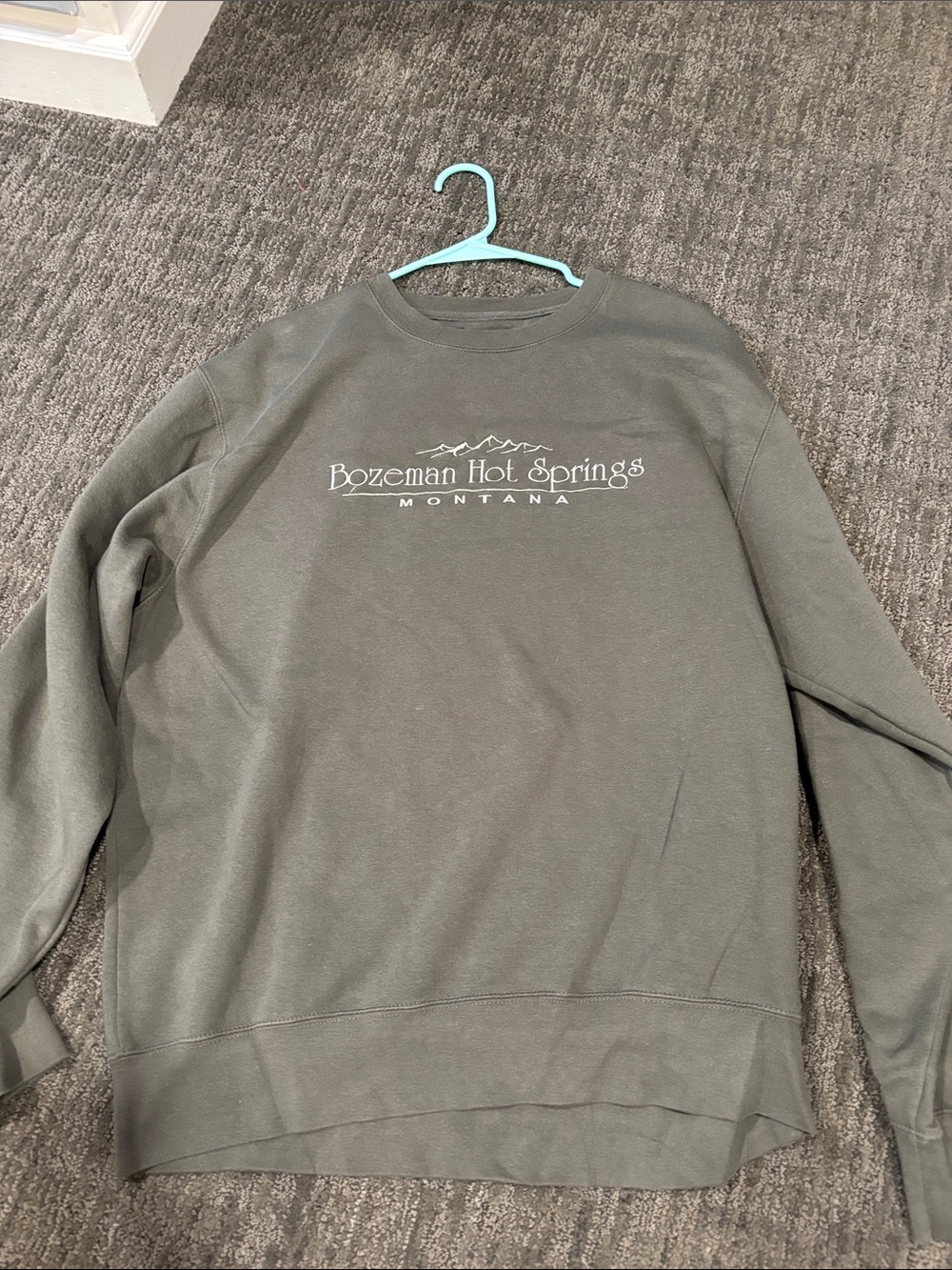 Blue 84 Olive Crewneck Sweatshirt with White Chest Logo